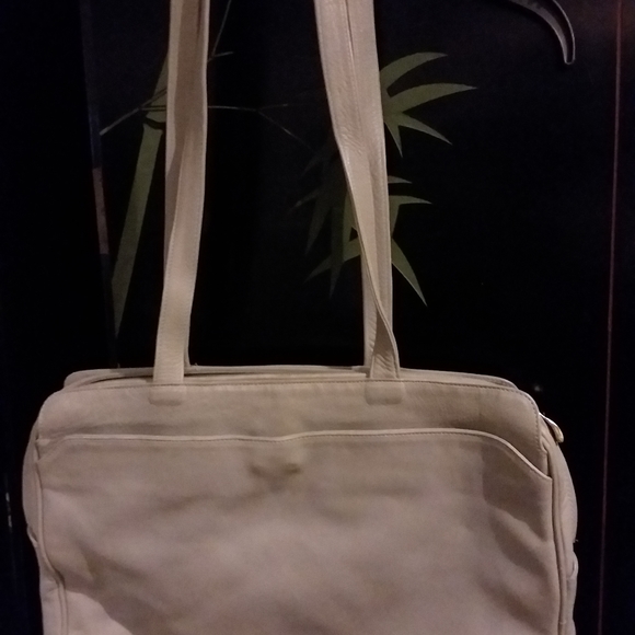 Italian Leather Handbag Light Grey Leather - Picture 5 of 5